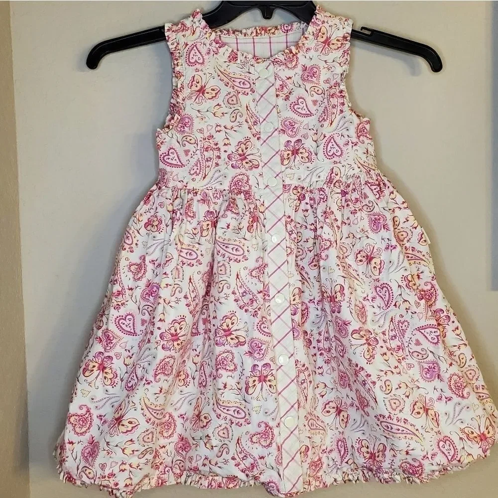 💖HP💖Vintage reversible pink Paisley plaid dress
